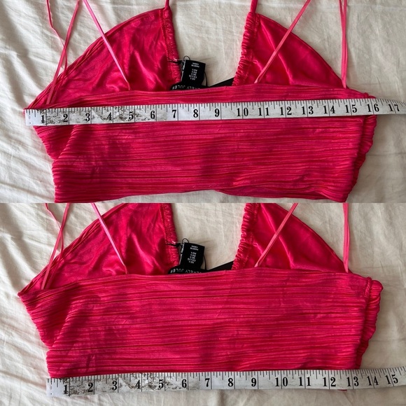 NWT Sincerely Jules Satin Halter Tie Crop Top L - Picture 8 of 8